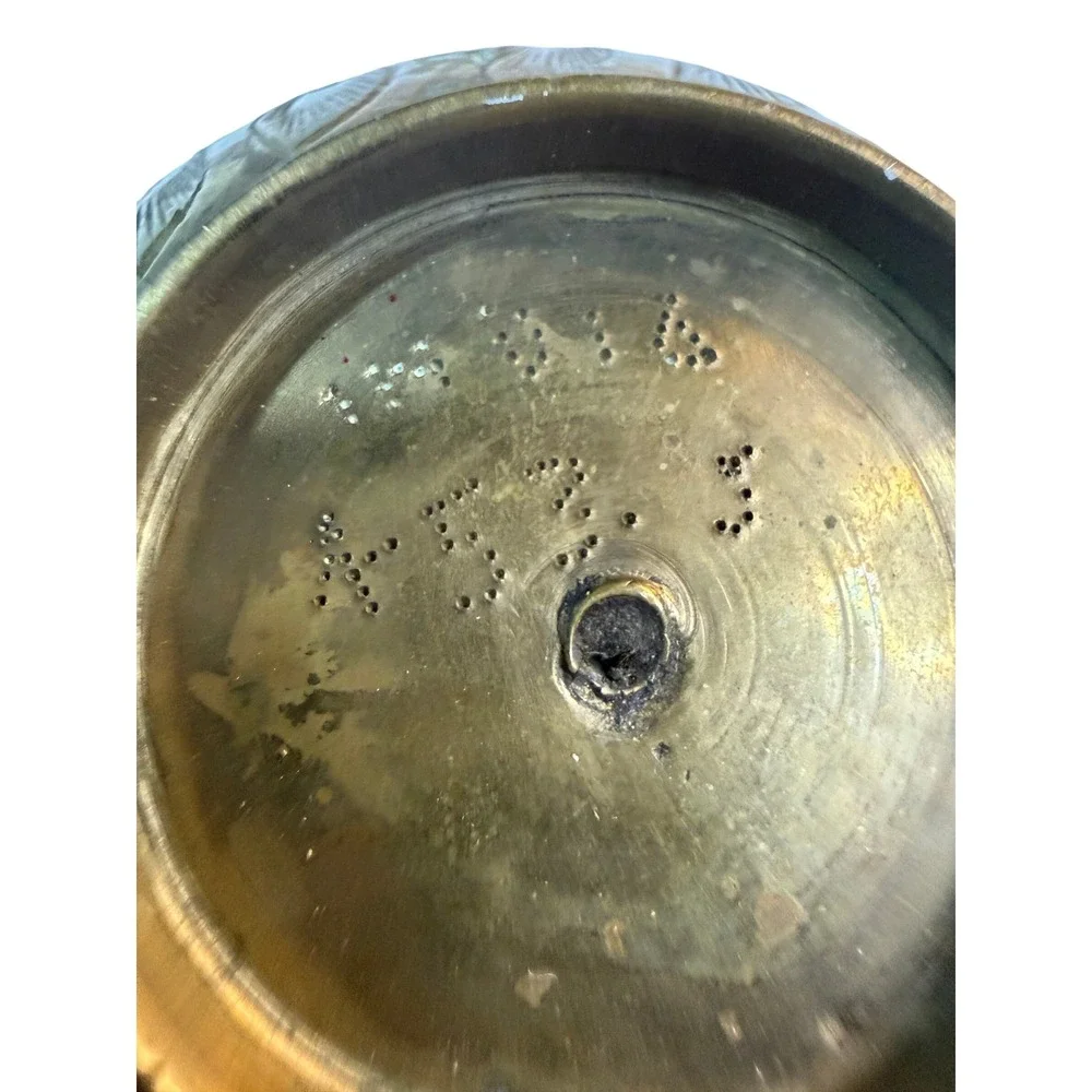 Vintage‎ Etched Brass Bud Vase Hand Engraved Floral Boho Hollywood Regency Decor